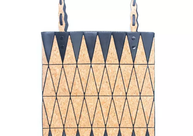 Geometryczna torba korkowa na zakupy