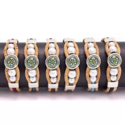 Bransoletka korkowa z koralikami