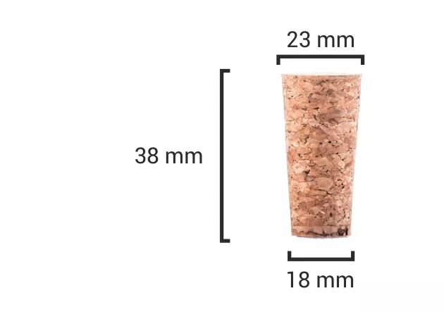 Korek stożkowy 38x23/18 mm