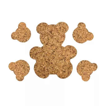 Podkładka korkowa decorative Miś kpl. 2+4