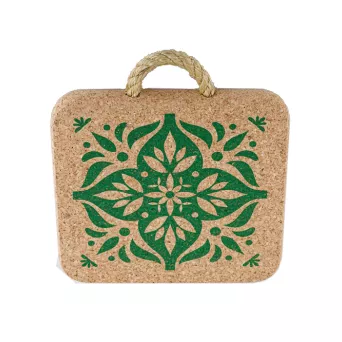 Podkładka korkowa pod gorące naczynia Kwadrat z nadrukiem zielona