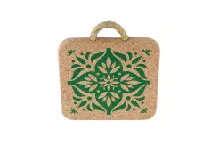 Podkładka korkowa pod gorące naczynia Kwadrat z nadrukiem zielona