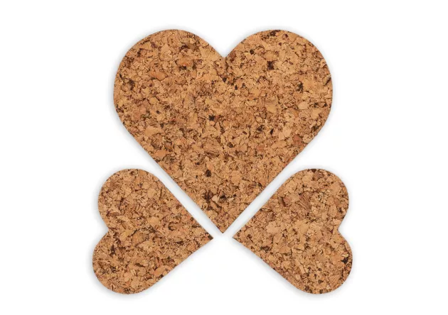 Podkładka korkowa Serce komplet 1+2  decorative