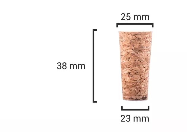 Korek stożkowy 38x25/23 mm