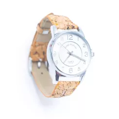 Zegarek korkowy ze srebrną tarczą