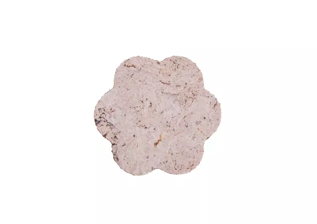 Podkładka korkowa kwiat mały 10 cm light grey komplet 6szt.
