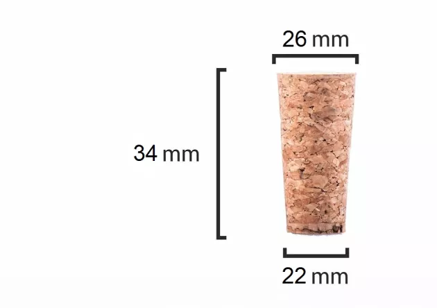 korek stożkowy 34x26/22mm