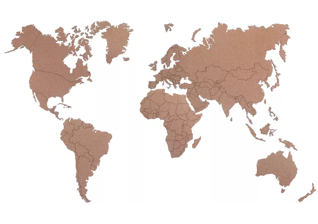 Korkowa mapa świata 165x100 cm , samoprzylepna - NOWOŚĆ