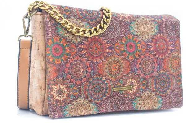 Torebka damska, listonoszka z korka w kwiaty - NOWOŚĆ !!!