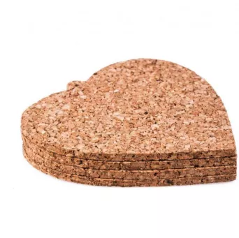 Ozdoba korkowa świąteczna serce naturalne