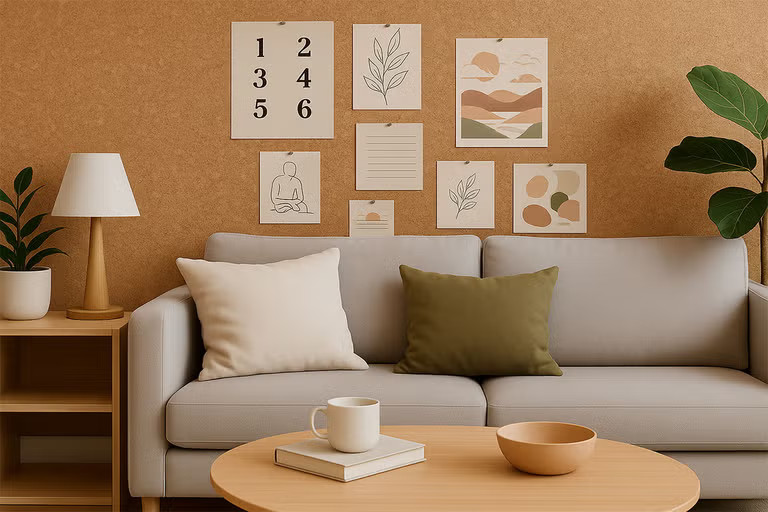 Jak użyć korka ściennego do stworzenia przytulnego salonu